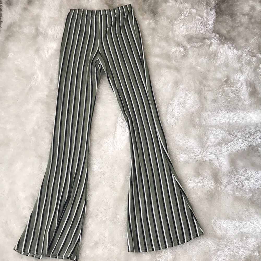PrettyLittleThing bell bottom striped pants